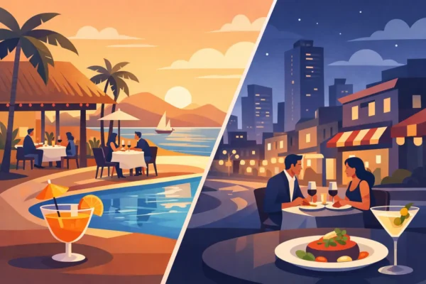 Resort Dining Versus Downtown Restaurants
